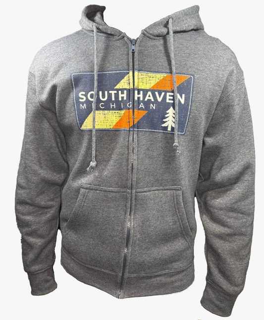 South Haven Michigan Zip-Up Hoodie – Vintage Outdoor Design