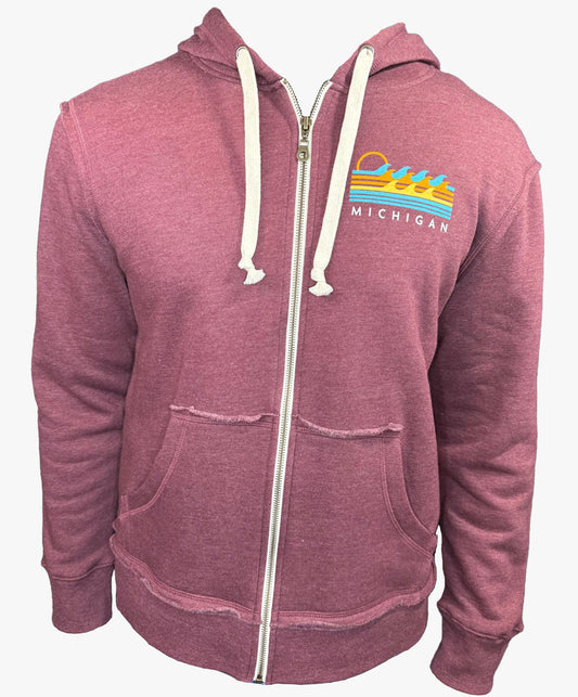 Vintage Michigan Zip-Up Hoodie – Relaxed & Retro