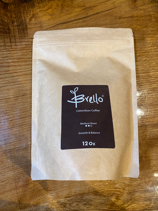 BRELLO COLOMBIAN COFFEE Medium Roast 12OZ ground coffee