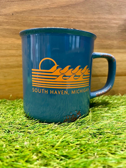 South Haven, Michigan Campfire Mug – Coastal Waves Design