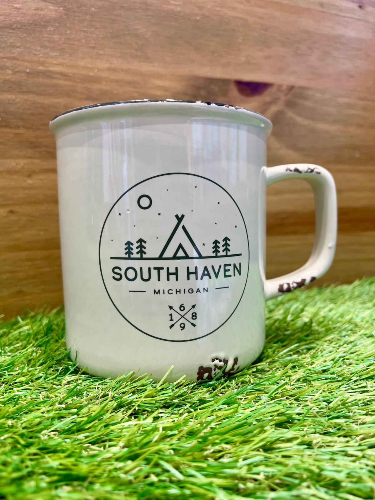 South Haven, Michigan Campfire Mug – Rustic Outdoor Design