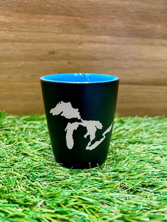Black/Blue Great Lake Michigan Shot Glass