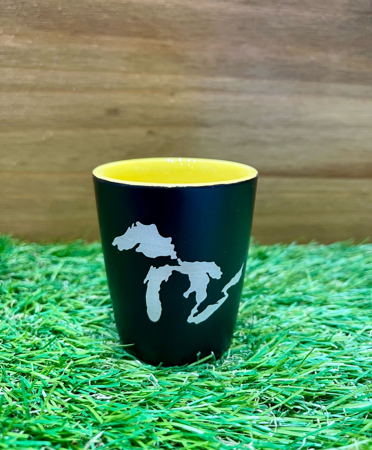 Black/Yellow Great Lake Michigan Shot Glass