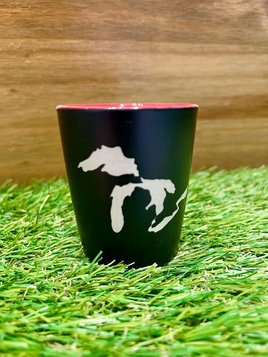 Black/Red Great Lake Michigan Shot Glass