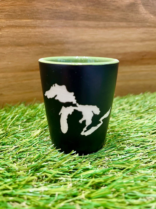 Black/Green Great Lake Michigan Shot Glass