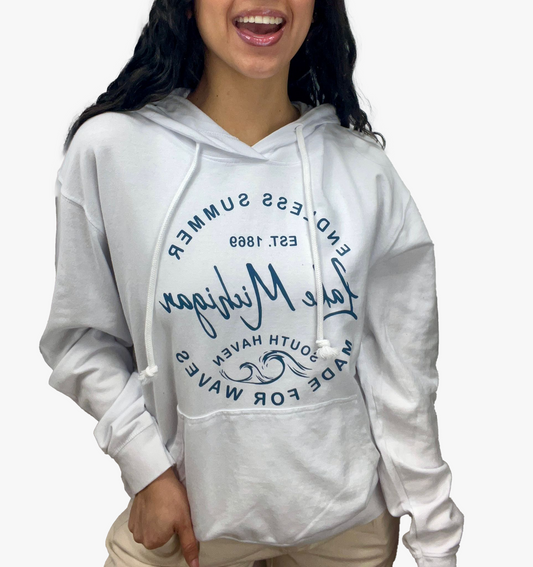 White "Lake Michigan" Hoodie